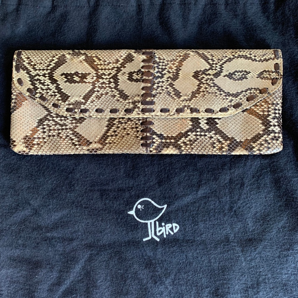 Bird by Liz Carey Snakeskin Clutch